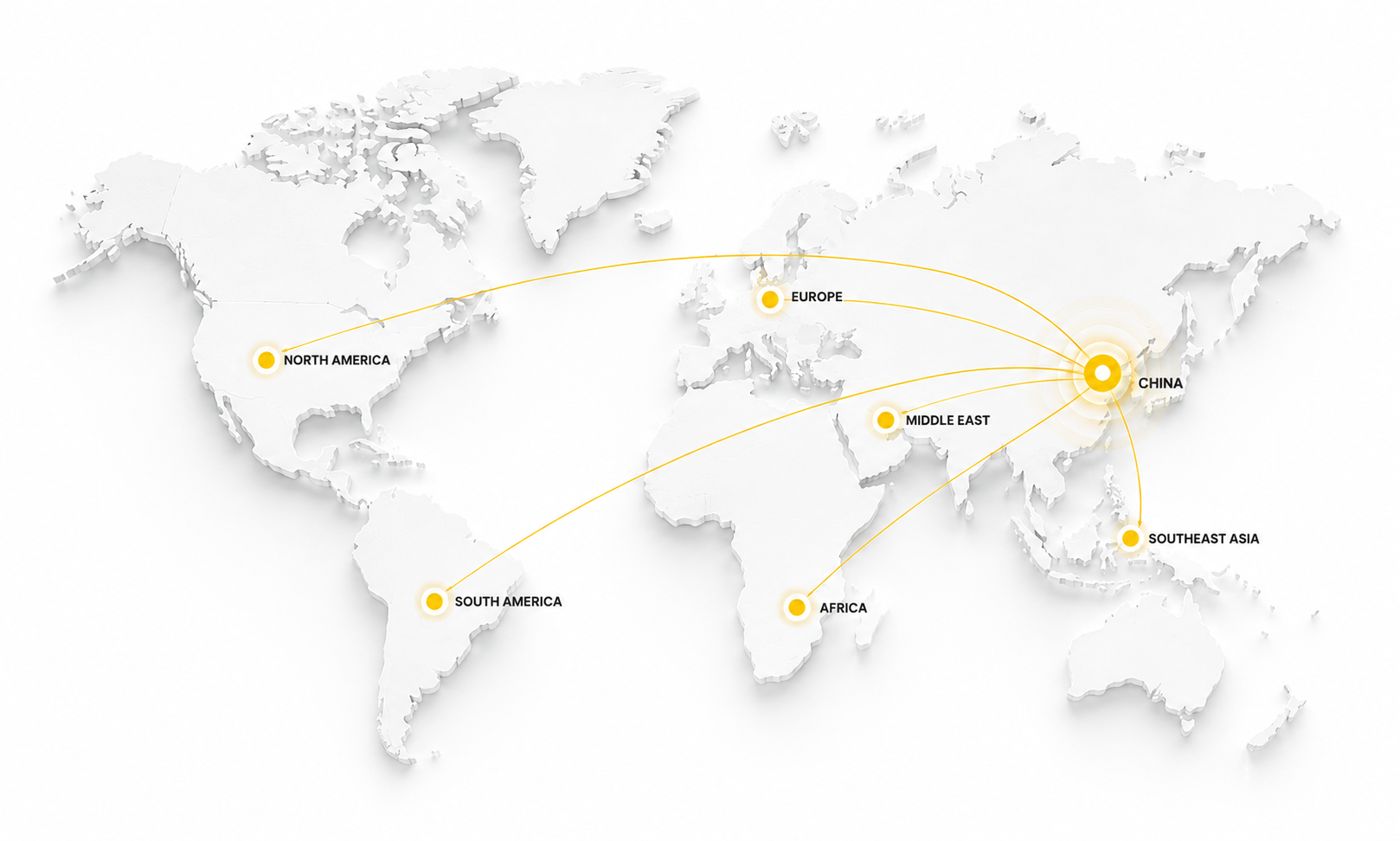 World map illustrating CUBWILL's focus on global markets